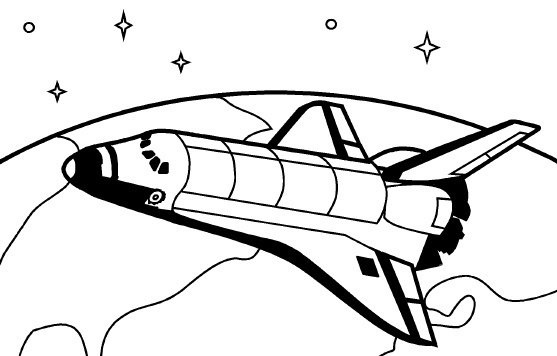 Spaceship clipart black and white