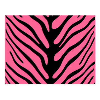 Pink Zebra Stripes Postcards, Pink Zebra Stripes Post Card Templates