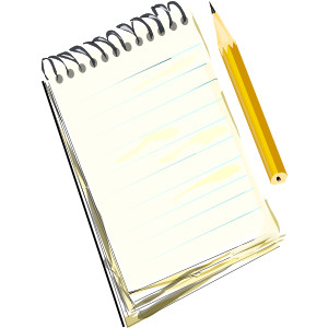Notepad and pen clipart