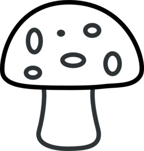 Toadstool Black And White Clipart