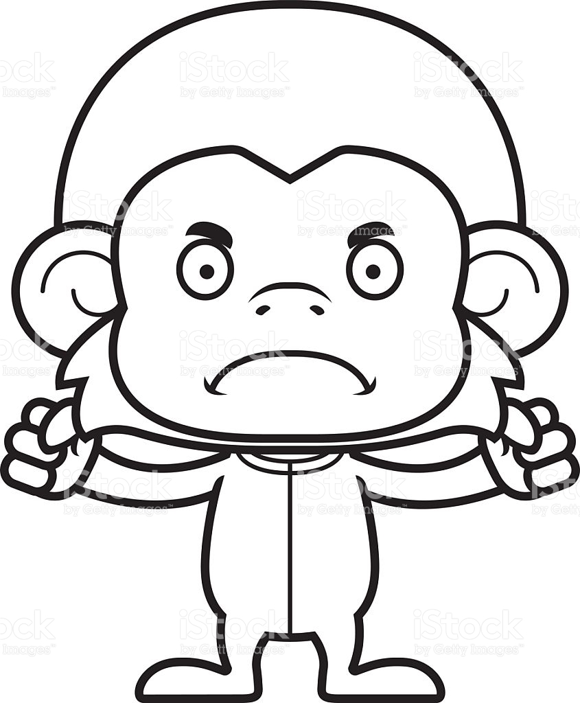 Cartoon Angry Monkey In Pajamas stock vector art 478357830 | iStock