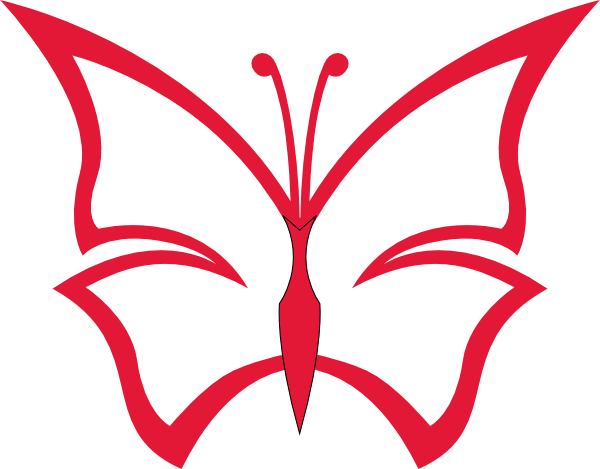 Red Butterfly Outline clip art - vector clip art online, royalty ...