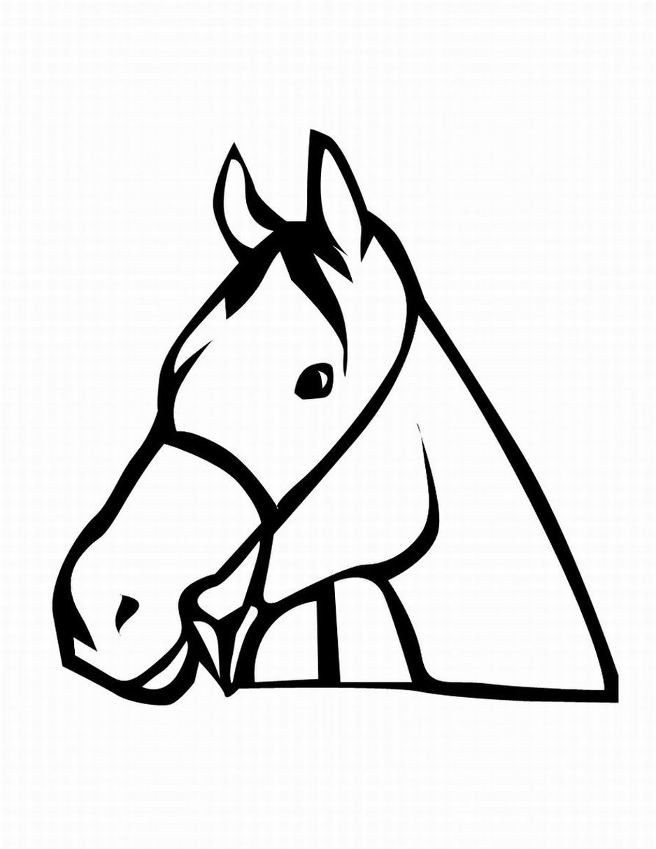 horse head clip art black and white - photo #20