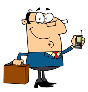 Cell Phone Clipart Image - Clipart Image of a Smiling Businessman ...