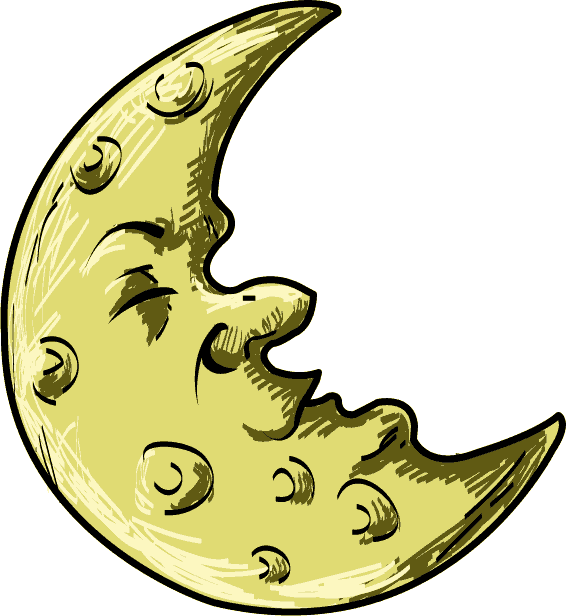 Free Clip-Art: Science » Astronomy » Crescent Cartoon Moon