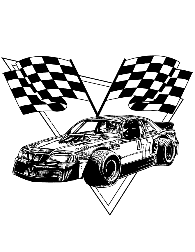 Race Car Checkered Flags Coloring Page | Free Printable Coloring ...