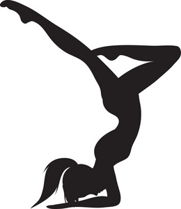 Clipart Image Caption: Silhouette of a Cheerleader