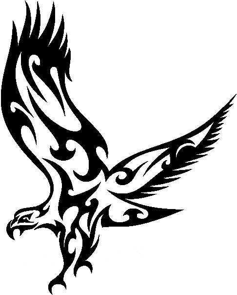Tribal Eagle Stickers 03, tribal animals decal, tribal animals ...