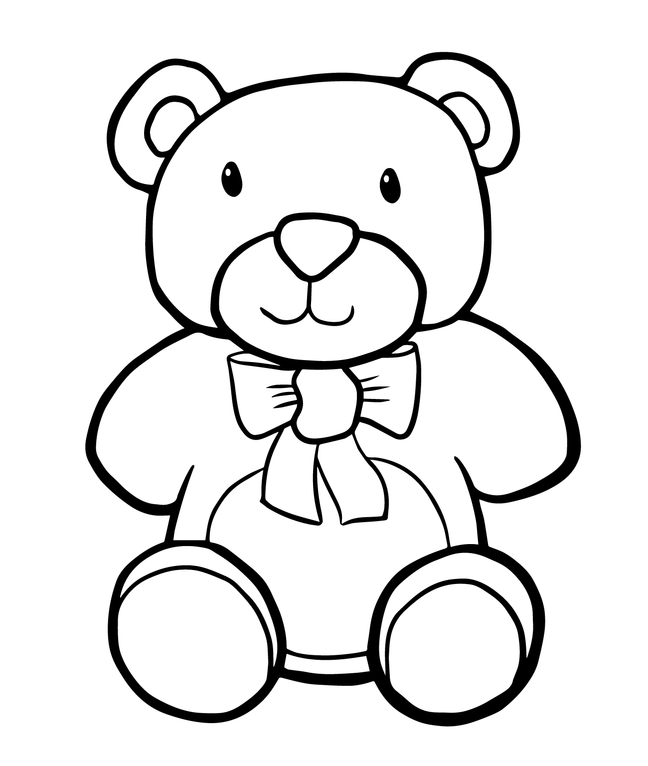 Teddy Bear Card craft to color in | Kids art drawings to color in