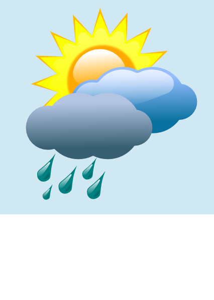 Weather Forecast Partly Sunny With Rain clip art - vector clip art ...