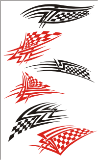 Racing flames and race tattoos - Vector images on CD or by download
