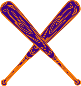 Baseball Bat Purple And Orange Clip Art - vector clip ...