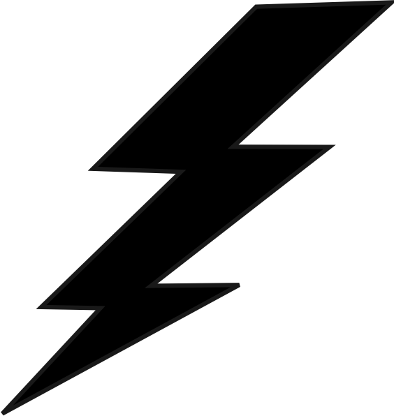 Balck Lightning Bolt Clip Art - vector clip art ...
