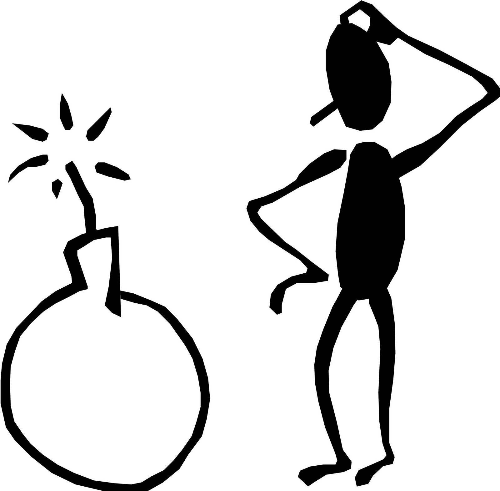 Free stick people on computer clipart