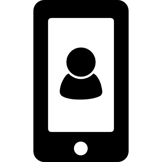 User or contact symbol on cellphone screen Icons | Free Download