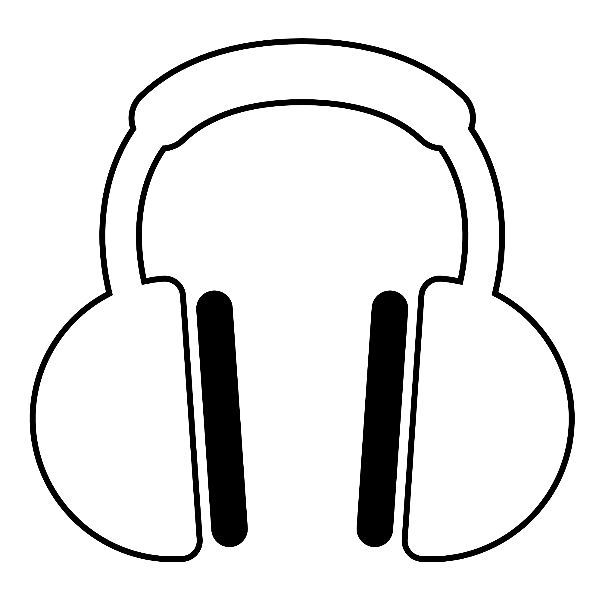 Headphones Black And White Clipart