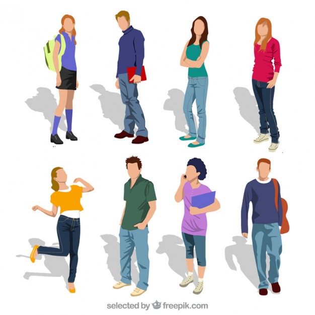 Teenager students Vector | Free Download