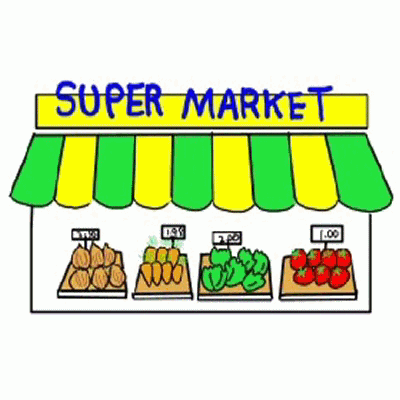 Grocery Store Building Clipart