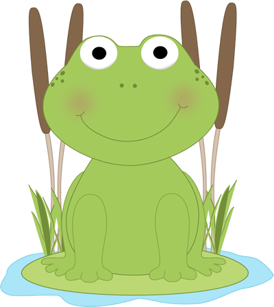 No background frog on lily pad clipart