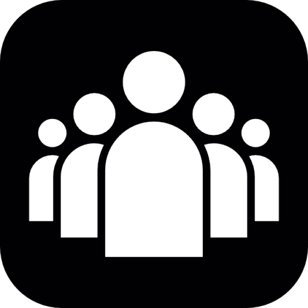 Group of people in white a black rounded square Icons | Free Download
