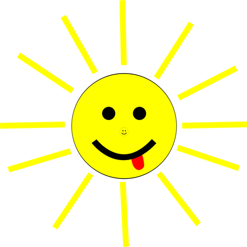 Smiling cartoon Sun vector clip art | Public domain vectors