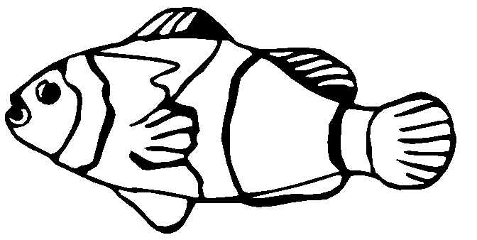 Black and white clipart of fish