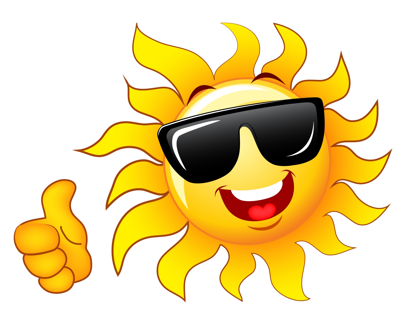 Smiling sun with sunglasses clipart
