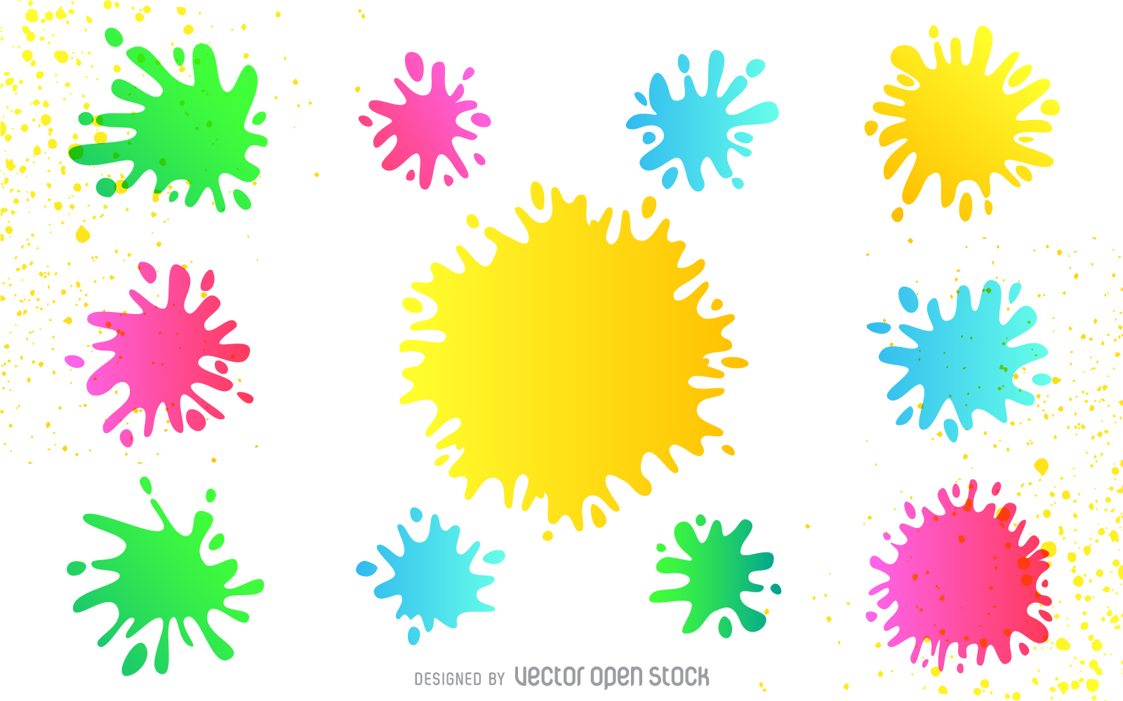 Colorful paint splatter set - Vector download