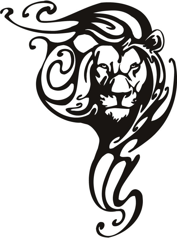 Tribal Lion Tattoo Design Over White Background | Fresh 2017 ...