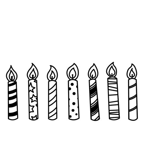 Birthday Candles Clipart Black And White