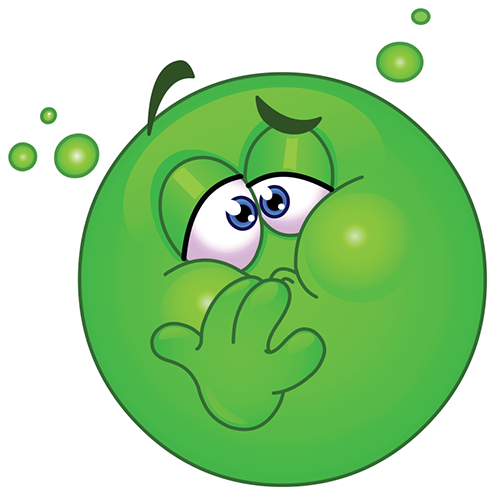 Green Sick Smiley-face Clipart