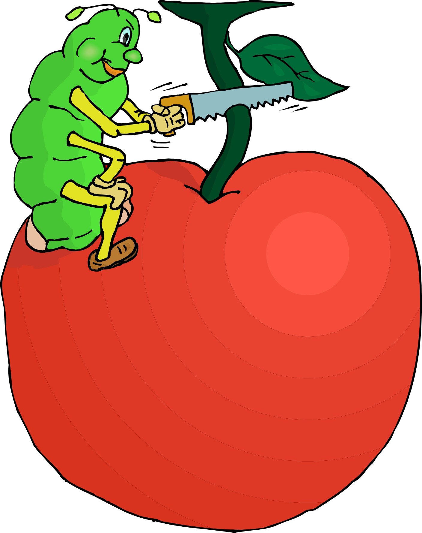 Cartoon Apple With Worm ClipArt Best