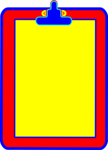 Yellow, Red, Blue Clipboard Clip Art - vector clip ...
