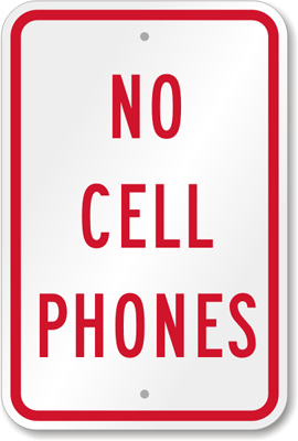 Outdoor No Cell Phone Signs