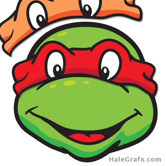 Red teenage mutant ninja turtle face clipart
