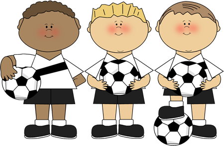 Clipart kids playing soccer