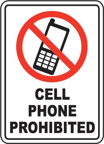 Cell Phone Prohibited Sign F7207 - by SafetySign.com