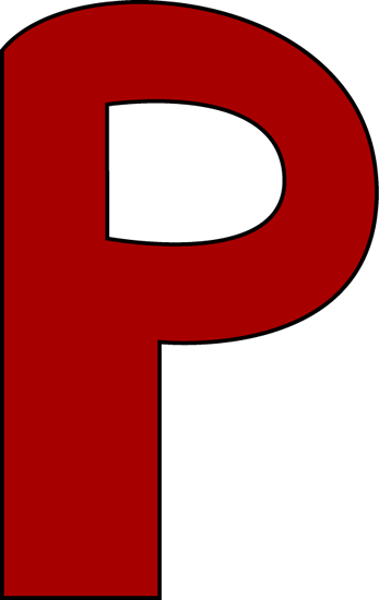 Letter p clipart with volleyball