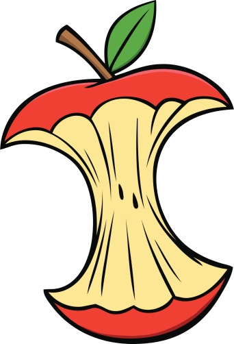 Cartoon Of The Apple Core Clip Art, Vector Images & Illustrations ...