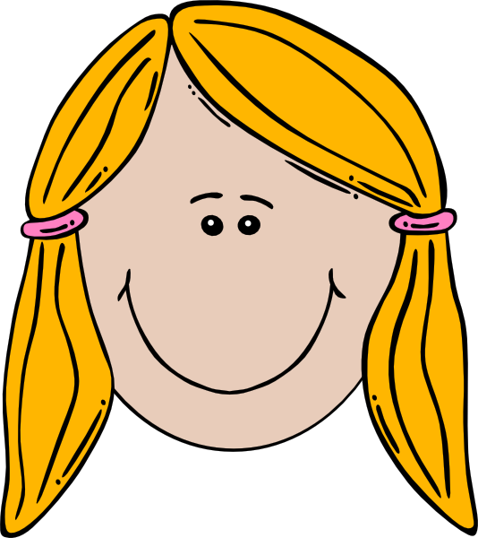 Blonde Girl Face Cartoon With Pigtails Clip Art ...