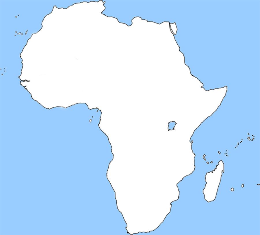 Countries of Africa Without Outlines - Minefield Quiz - By kfastic