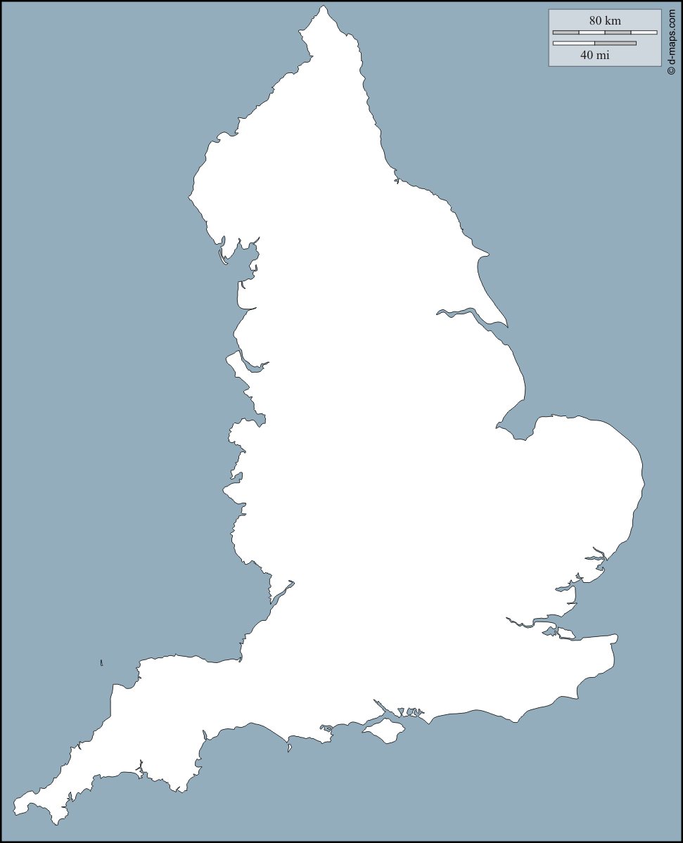 England: free map, free blank map, free outline map, free base map ...