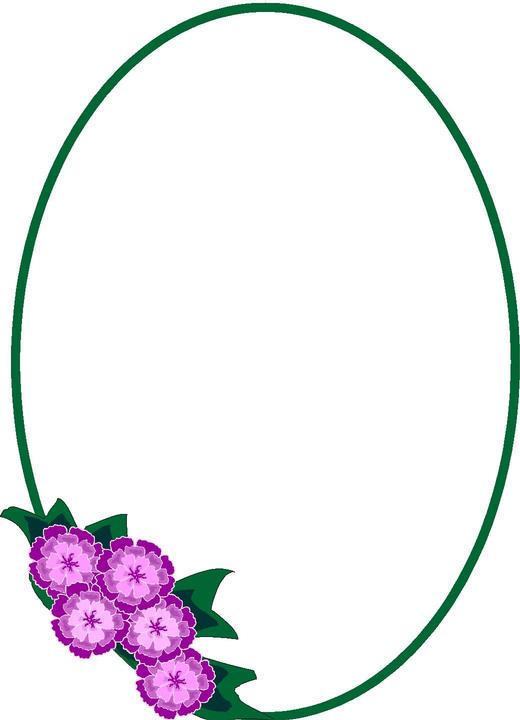 Round flower frame clipart