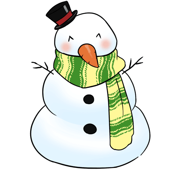 Cute melting snowman clipart
