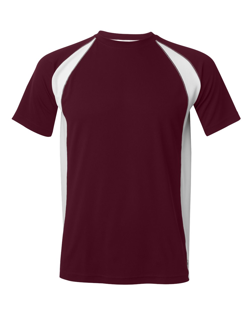 Top Shop Alo Maroon And White And Grey Short Sleeve Colorblock T ...