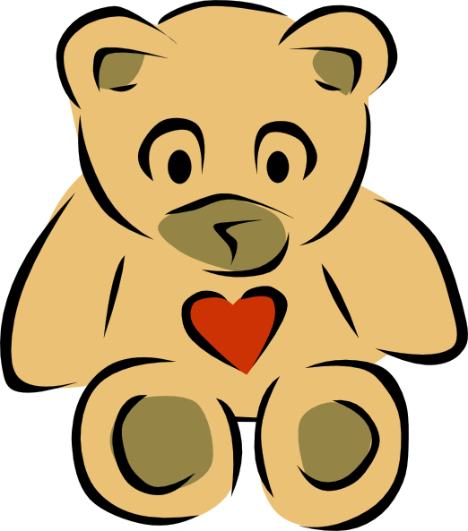 Teddy Bears With Hearts clip art - vector clip art online, royalty ...