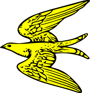 Flying Yellow Bird clip art - vector clip art online, royalty free ...