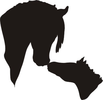 Mare and Foal horse head silhouette vinyl window decal