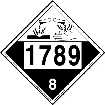 UN 1789 Corrosive Placards from Labelmaster