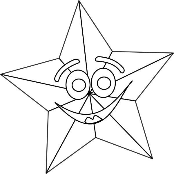Smiling Star Outline clip art - vector clip art online, royalty ...